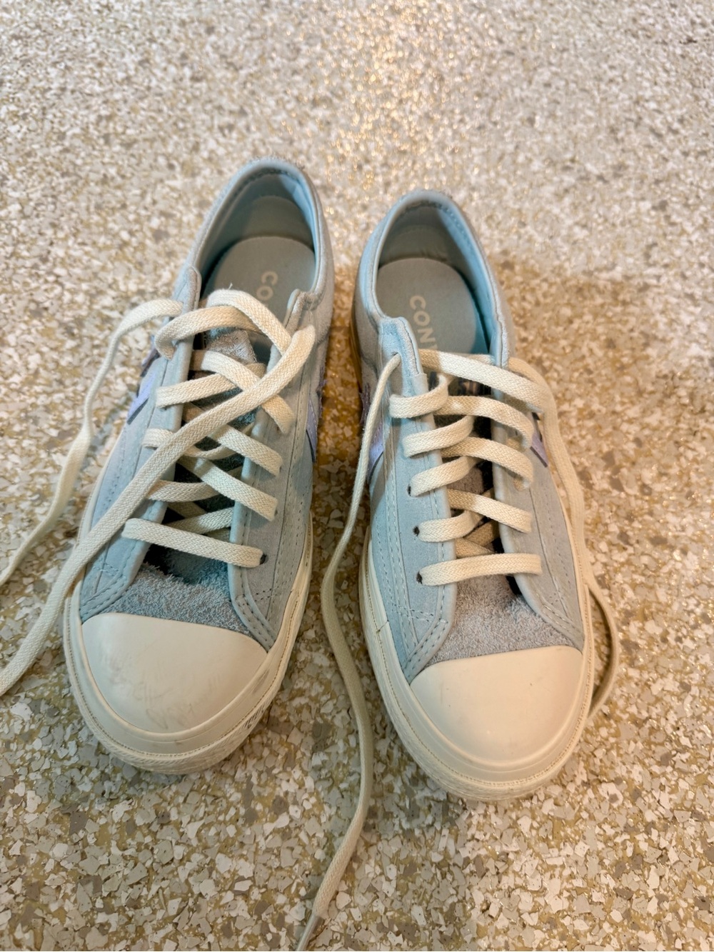 Converse Kids Light Blue and Cream Low-Top Sneakers